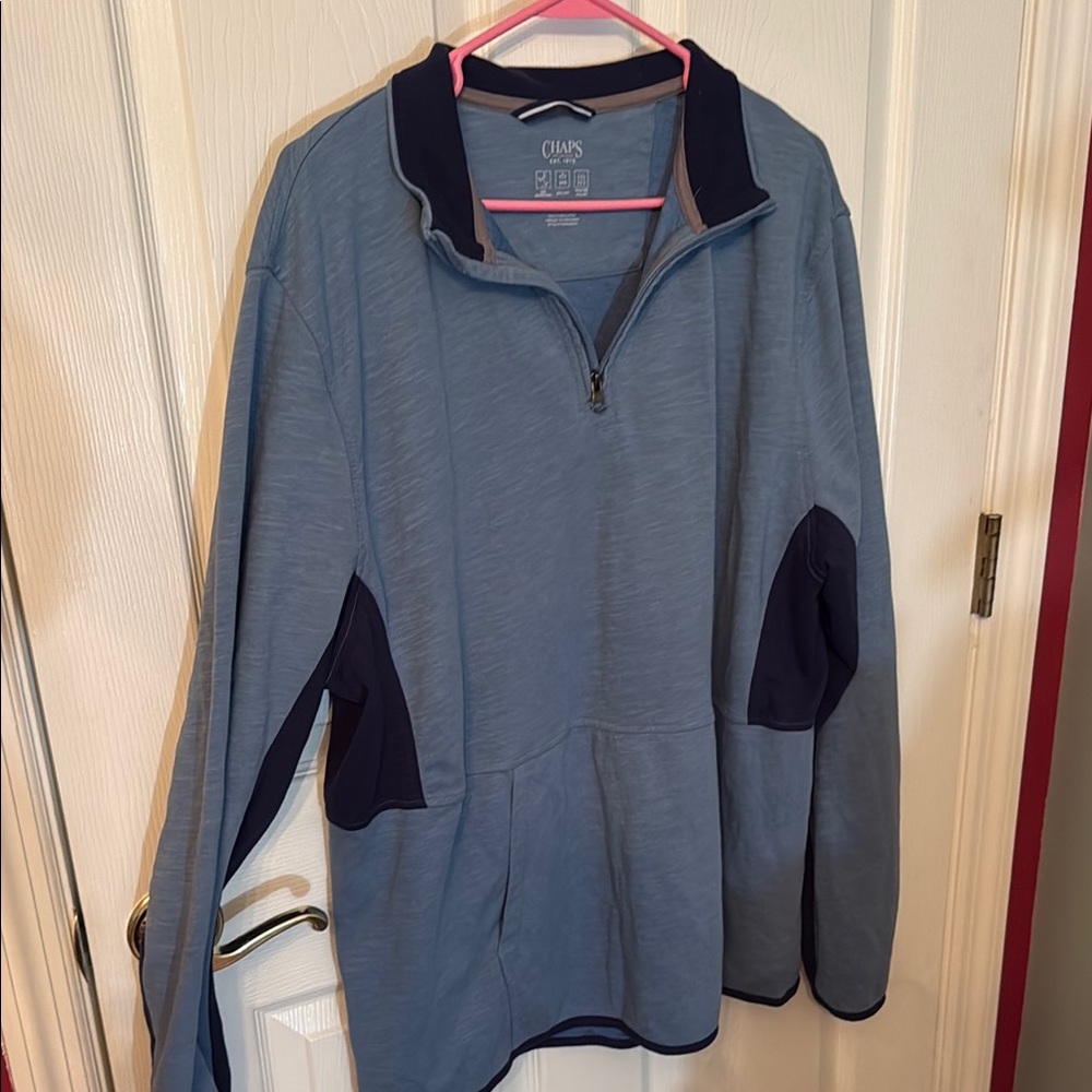 Chaps Blue Zip Up Sweater with Long Sleeves